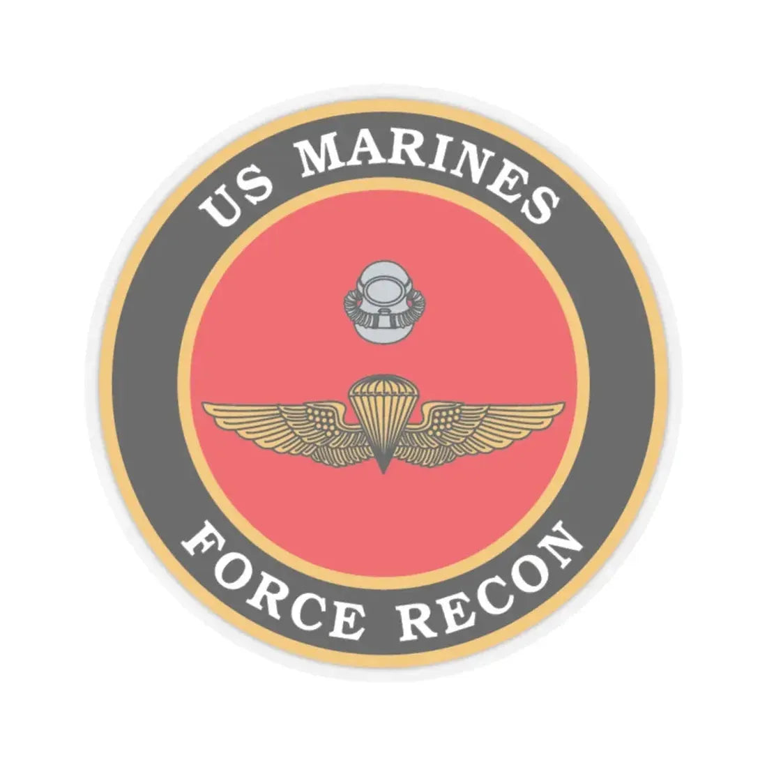 US Marines Force Recon (USMC) STICKER Vinyl Kiss-Cut Decal 6 Inch Transparent - The Sticker Space