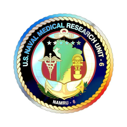 US NAMRU 6 (U.S. Navy) Holographic STICKER Die-Cut Vinyl Decal 3 Inch Holographic - The Sticker Space