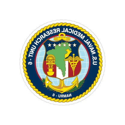 US NAMRU 6 (U.S. Navy) REVERSE PRINT Transparent Die-Cut STICKER 6 Inch Die-Cut Transparent - The Sticker Space