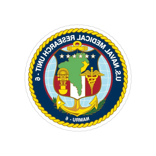 US NAMRU 6 (U.S. Navy) REVERSE PRINT Transparent Die-Cut STICKER 6 Inch Die-Cut Transparent - The Sticker Space