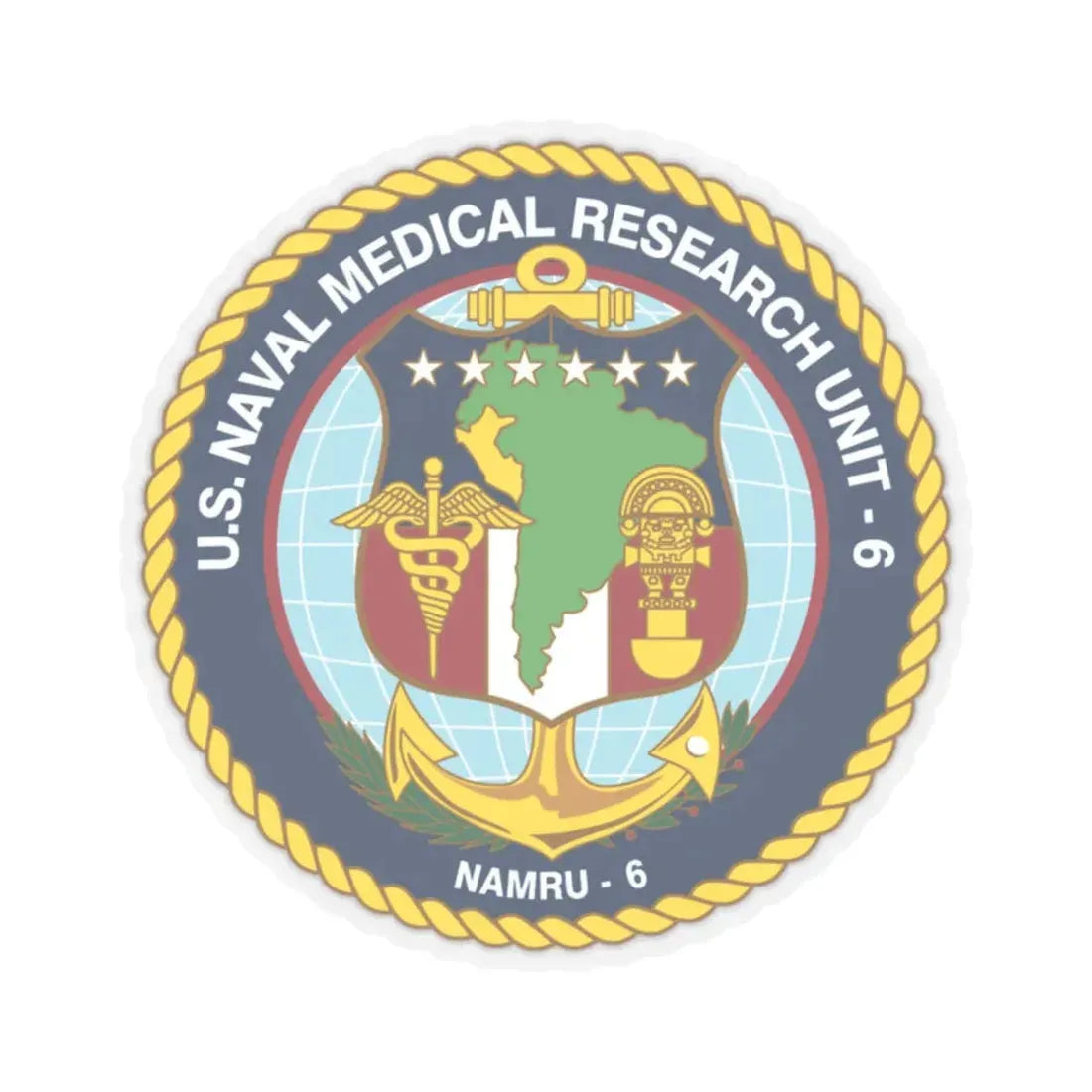 US NAMRU 6 (U.S. Navy) STICKER Vinyl Kiss-Cut Decal 2 Inch Transparent - The Sticker Space