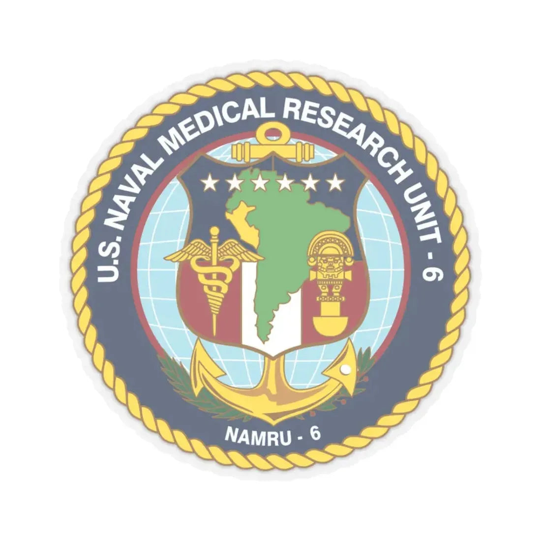 US NAMRU 6 (U.S. Navy) STICKER Vinyl Kiss-Cut Decal 3 Inch Transparent - The Sticker Space