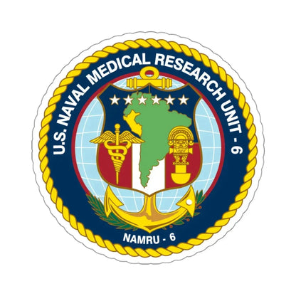 US NAMRU 6 (U.S. Navy) STICKER Vinyl Kiss-Cut Decal 3 Inch White - The Sticker Space