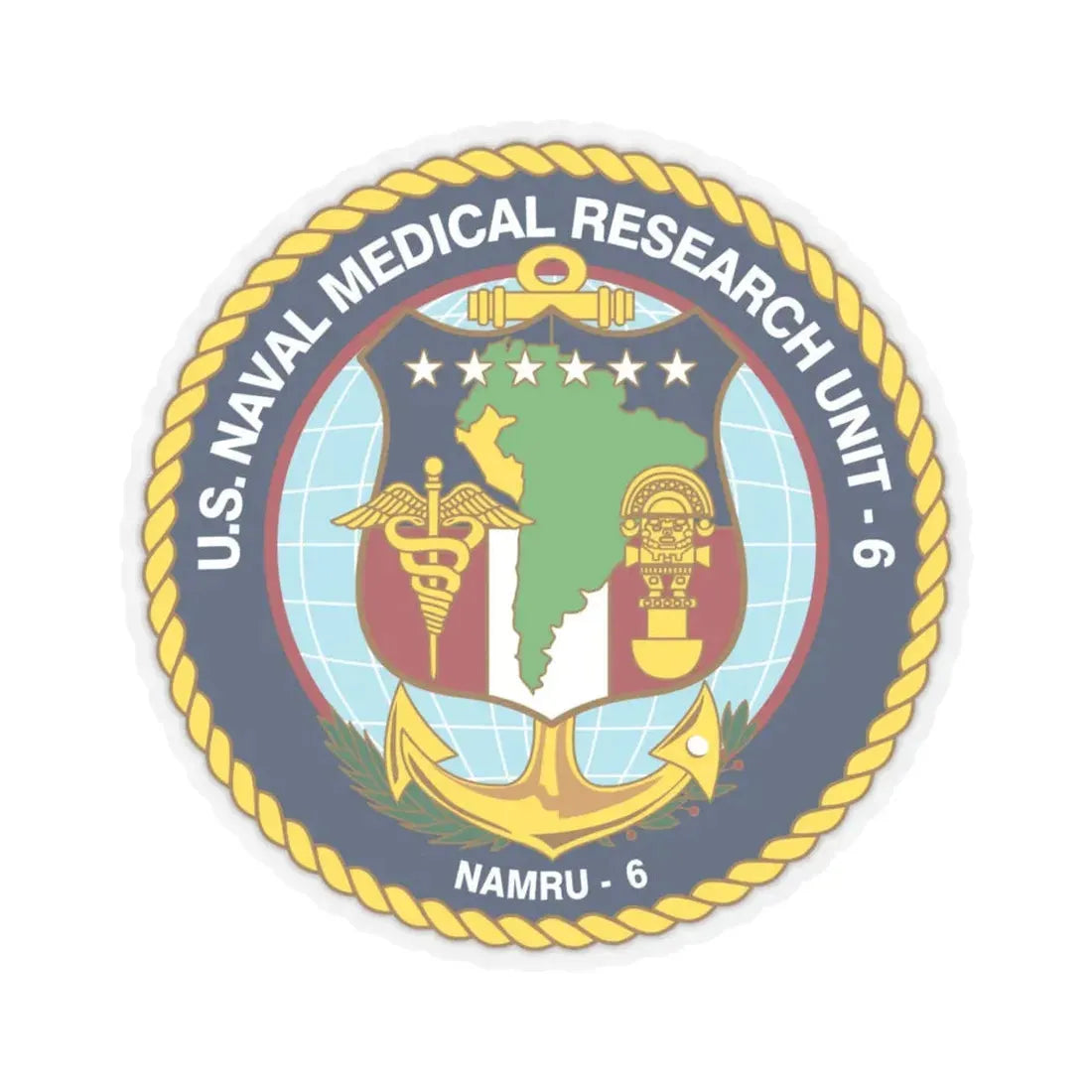 US NAMRU 6 (U.S. Navy) STICKER Vinyl Kiss-Cut Decal 6 Inch Transparent - The Sticker Space