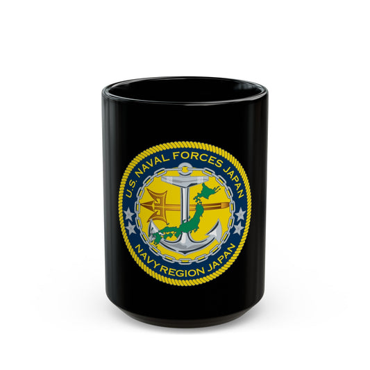 US Naval Forces Region Japan (U.S. Navy) Black Coffee Mug-15oz-The Sticker Space