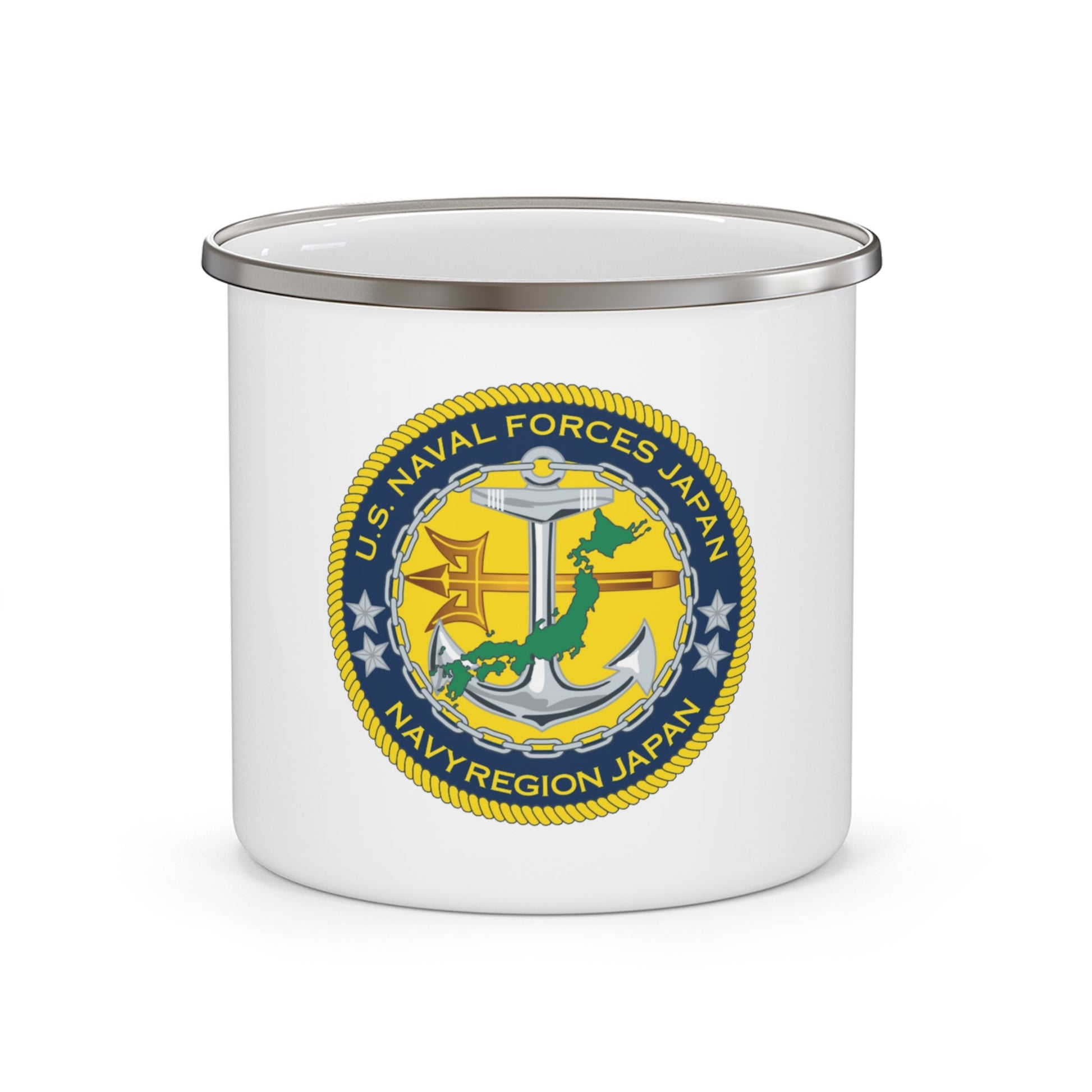 US Naval Forces Region Japan (U.S. Navy) Enamel Mug 12oz-12oz-The Sticker Space