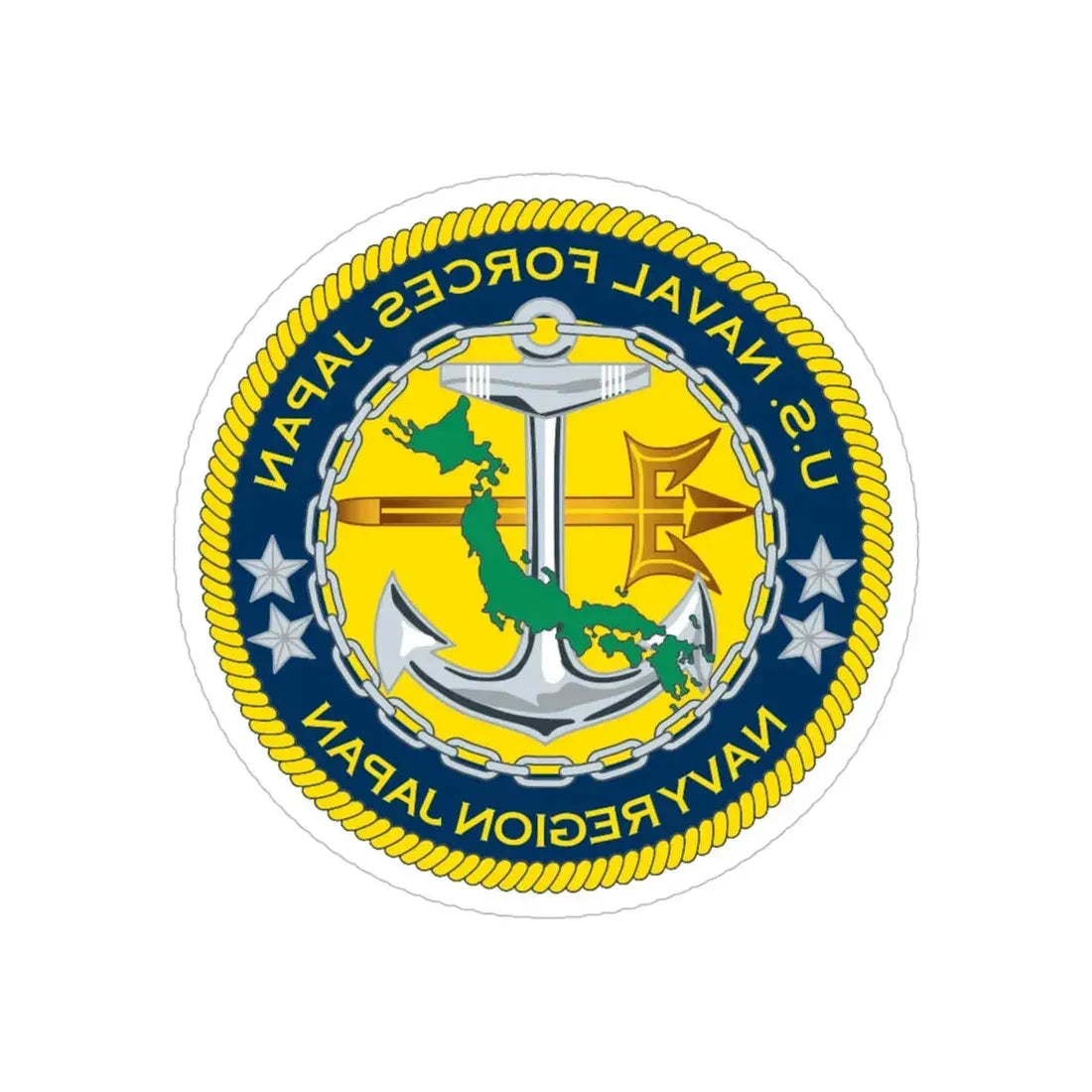 US Naval Forces Region Japan (U.S. Navy) REVERSE PRINT Transparent Die-Cut STICKER - The Sticker Space