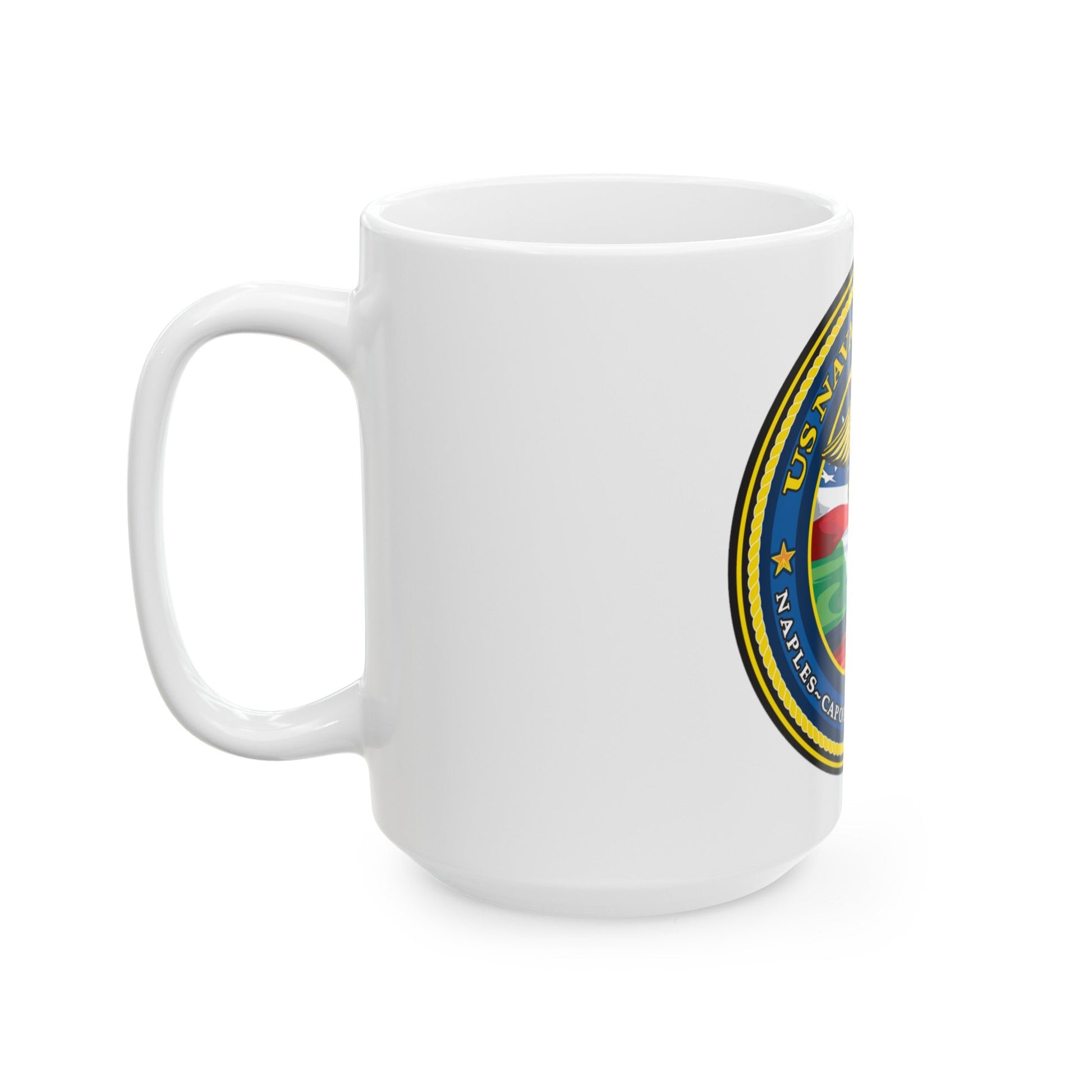 US Naval Hospital Naples Capodichino Landstul (U.S. Navy) White Coffee Mug-The Sticker Space