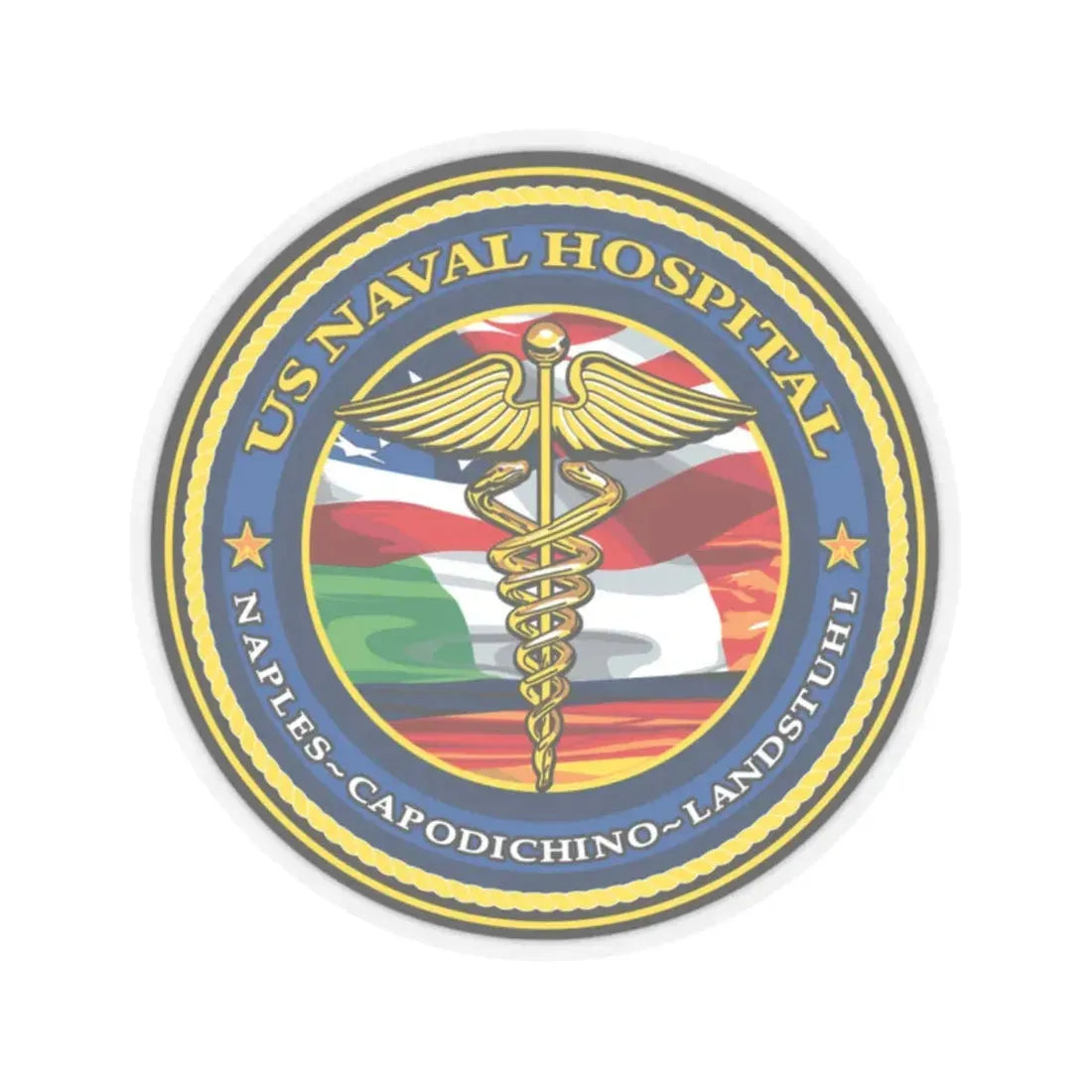 US Naval Hospital Naples Capodichino Landstul (U.S. Navy) STICKER Vinyl Kiss-Cut Decal 2 Inch Transparent - The Sticker Space