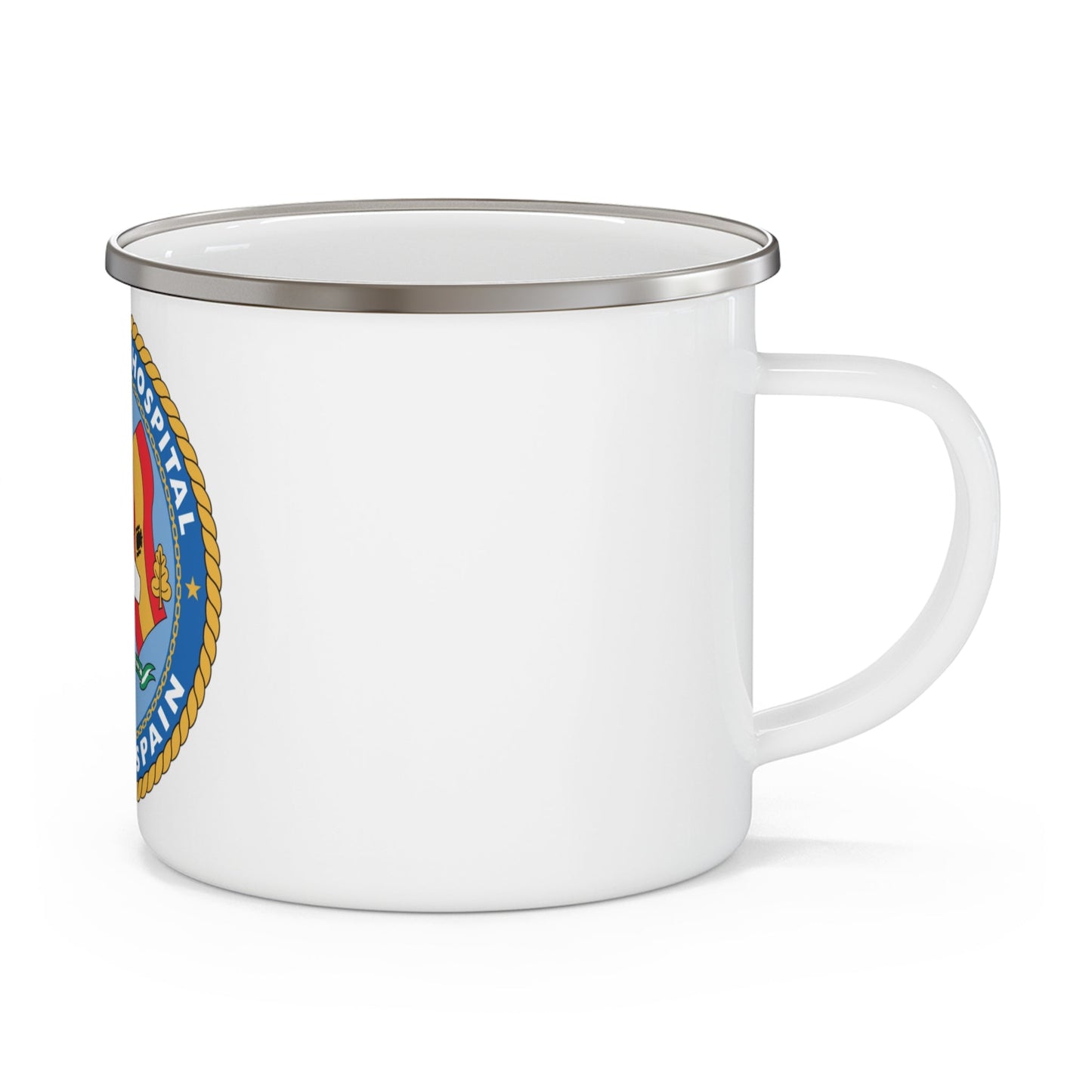 US Naval Hospital Rota Spain (U.S. Navy) Enamel Mug 12oz-12oz-The Sticker Space