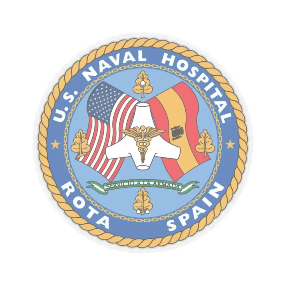 US Naval Hospital Rota Spain (U.S. Navy) STICKER Vinyl Kiss-Cut Decal 2 Inch Transparent - The Sticker Space