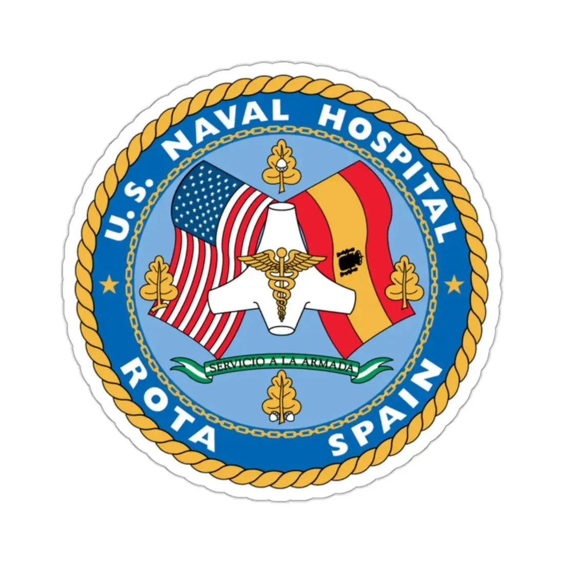 US Naval Hospital Rota Spain (U.S. Navy) STICKER Vinyl Kiss-Cut Decal 2 Inch White - The Sticker Space