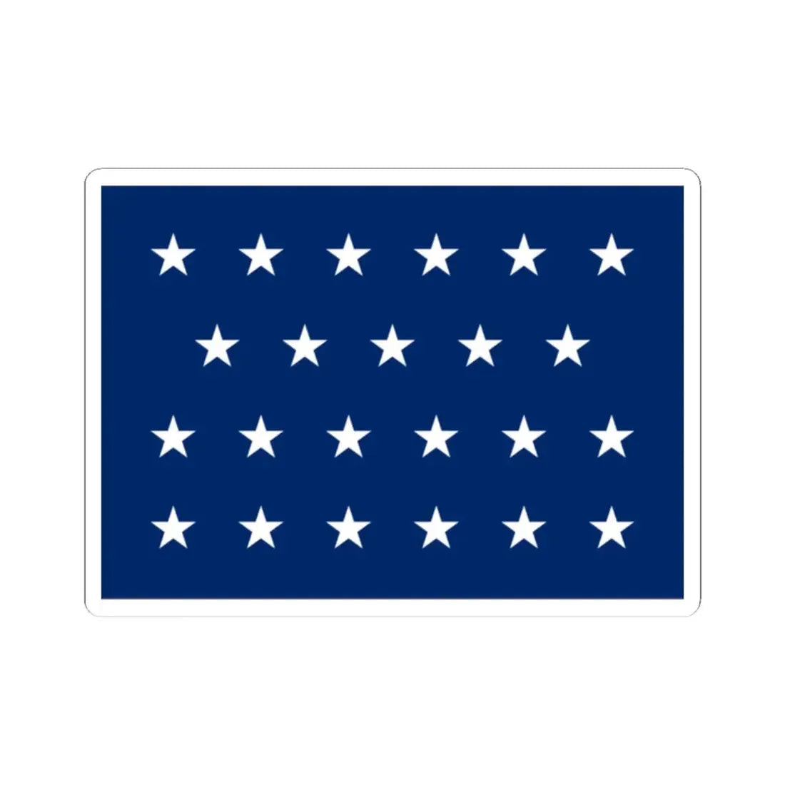 US Naval Jack 23 stars (United States) STICKER Vinyl Kiss-Cut Decal 2 Inch White - The Sticker Space
