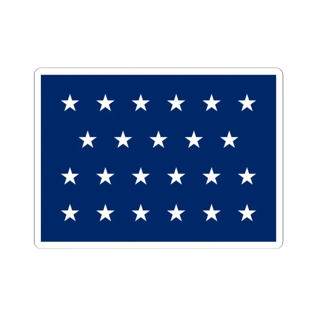 US Naval Jack 23 stars (United States) STICKER Vinyl Kiss-Cut Decal 3 Inch White - The Sticker Space