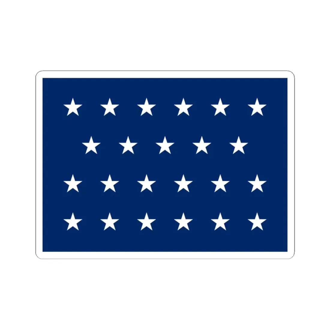 US Naval Jack 23 stars (United States) STICKER Vinyl Kiss-Cut Decal 4 Inch White - The Sticker Space