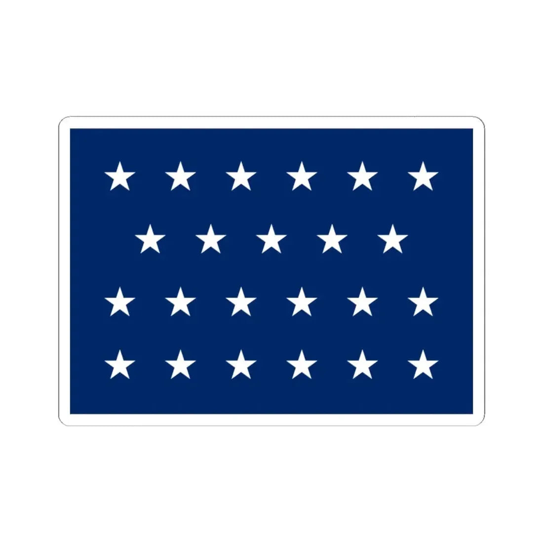 US Naval Jack 23 stars (United States) STICKER Vinyl Kiss-Cut Decal 6 Inch White - The Sticker Space