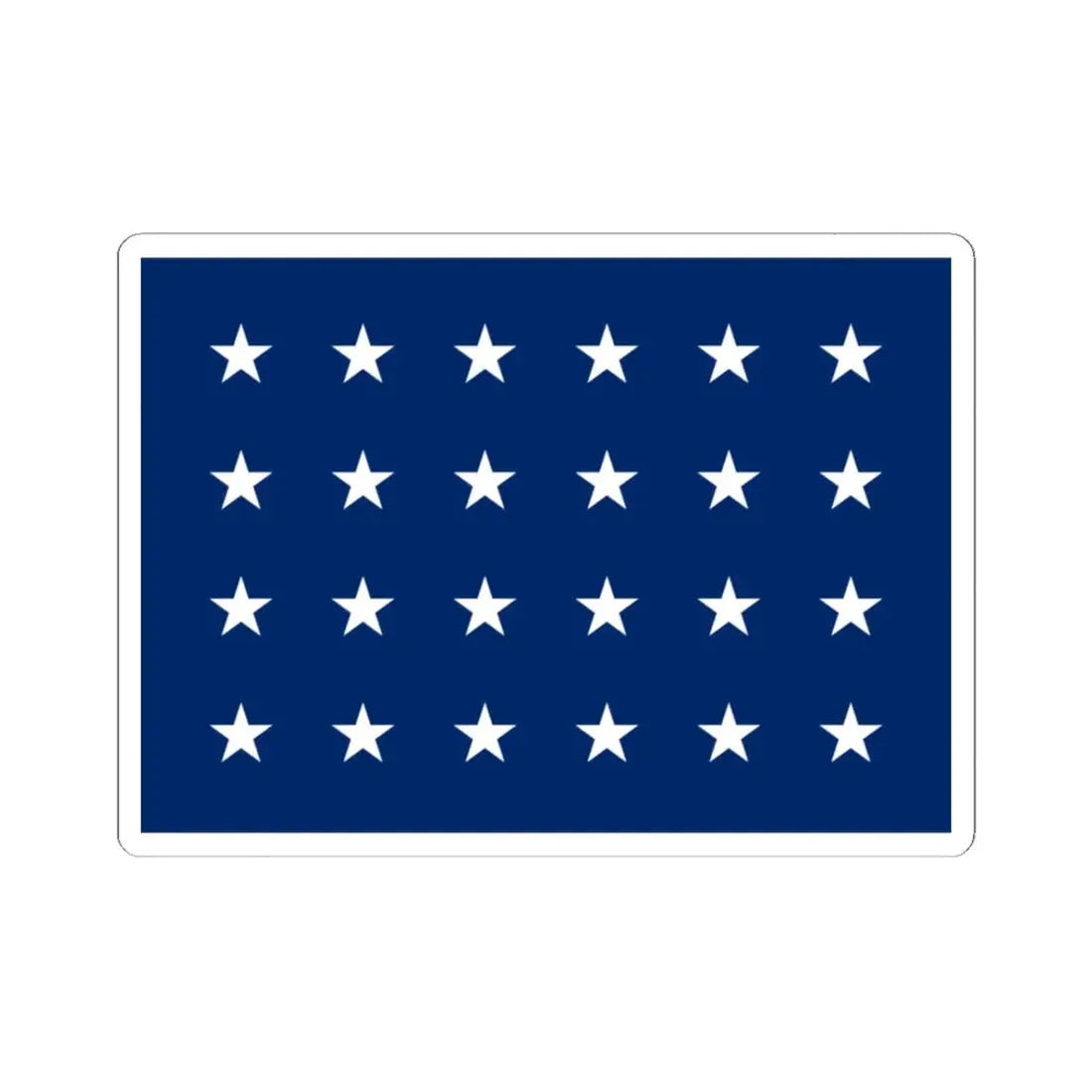 US Naval Jack 24 stars (United States) STICKER Vinyl Kiss-Cut Decal 3 Inch White - The Sticker Space