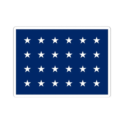 US Naval Jack 24 stars (United States) STICKER Vinyl Kiss-Cut Decal 3 Inch White - The Sticker Space