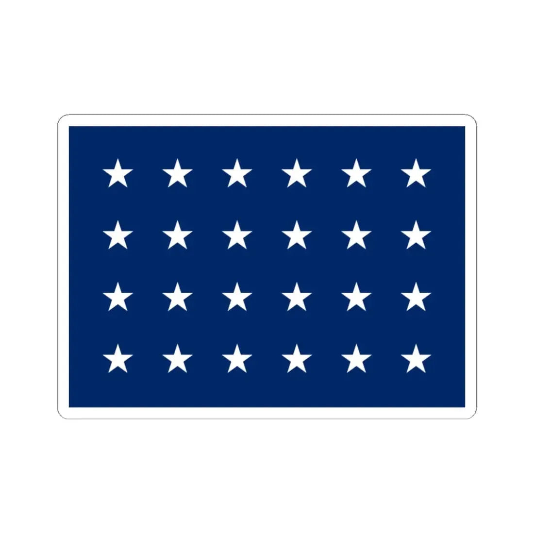 US Naval Jack 24 stars (United States) STICKER Vinyl Kiss-Cut Decal 4 Inch White - The Sticker Space