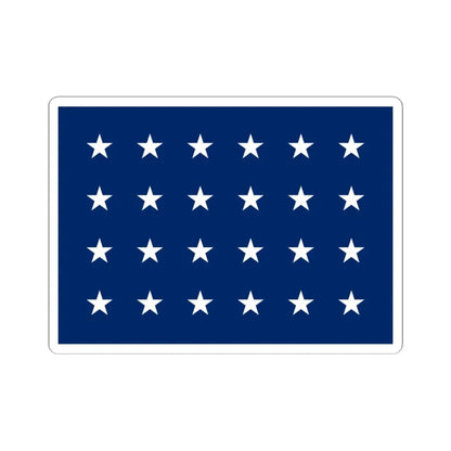 US Naval Jack 24 stars (United States) STICKER Vinyl Kiss-Cut Decal 4 Inch White - The Sticker Space