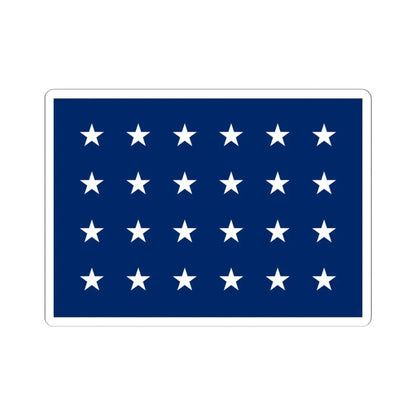 US Naval Jack 24 stars (United States) STICKER Vinyl Kiss-Cut Decal 6 Inch White - The Sticker Space