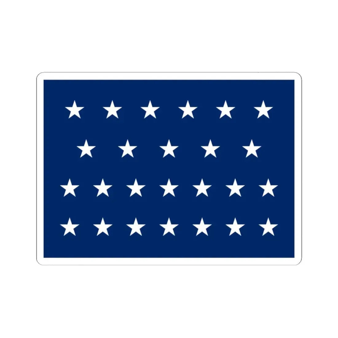 US Naval Jack 25 stars (United States) STICKER Vinyl Kiss-Cut Decal 3 Inch White - The Sticker Space