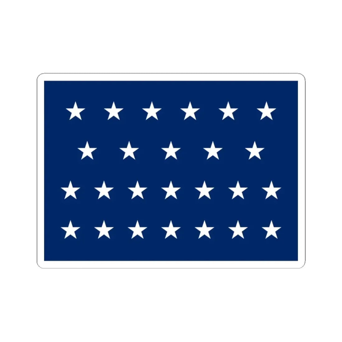 US Naval Jack 25 stars (United States) STICKER Vinyl Kiss-Cut Decal 4 Inch White - The Sticker Space