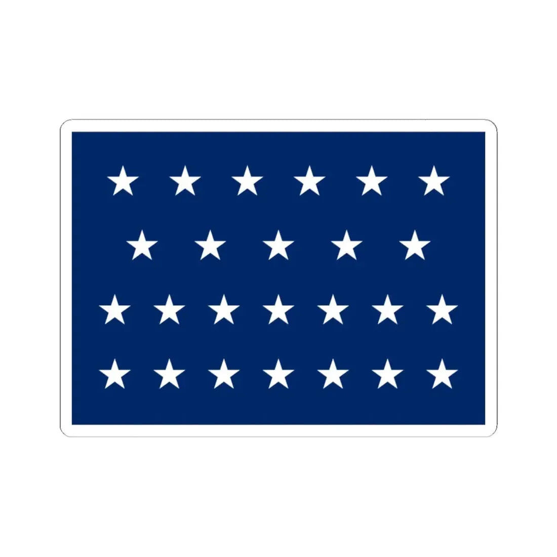 US Naval Jack 25 stars (United States) STICKER Vinyl Kiss-Cut Decal 6 Inch White - The Sticker Space