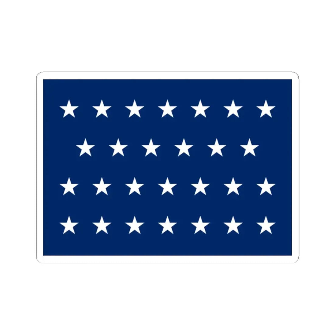 US Naval Jack 27 stars (United States) STICKER Vinyl Kiss-Cut Decal 2 Inch White - The Sticker Space