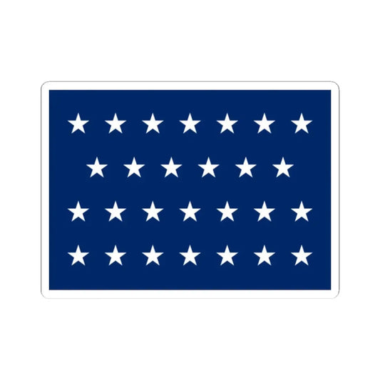 US Naval Jack 27 stars (United States) STICKER Vinyl Kiss-Cut Decal 2 Inch White - The Sticker Space