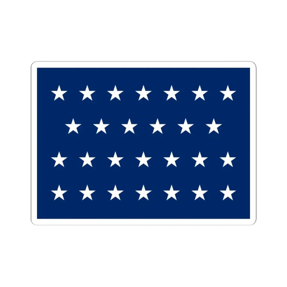 US Naval Jack 27 stars (United States) STICKER Vinyl Kiss-Cut Decal 3 Inch White - The Sticker Space