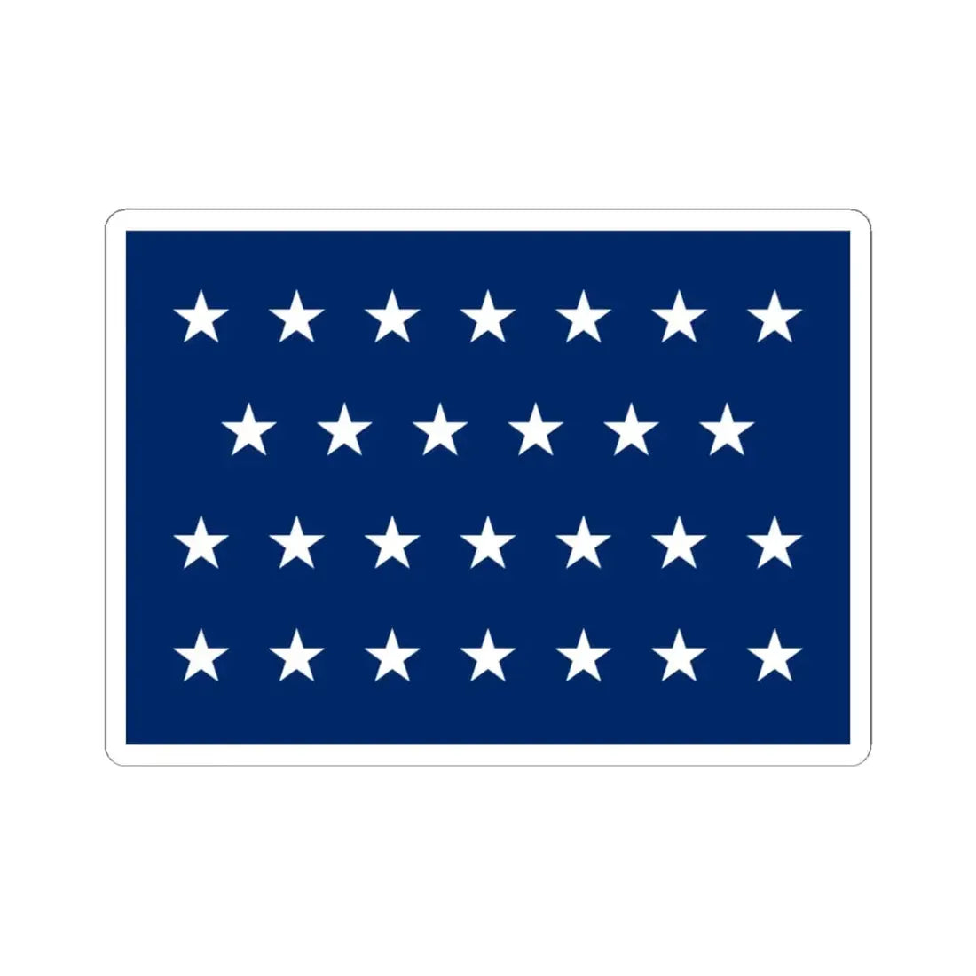 US Naval Jack 27 stars (United States) STICKER Vinyl Kiss-Cut Decal 4 Inch White - The Sticker Space