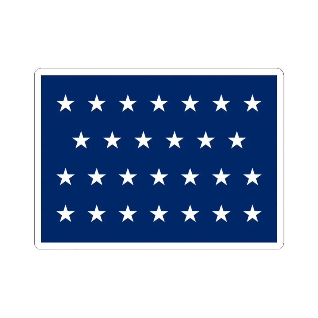 US Naval Jack 27 stars (United States) STICKER Vinyl Kiss-Cut Decal 6 Inch White - The Sticker Space