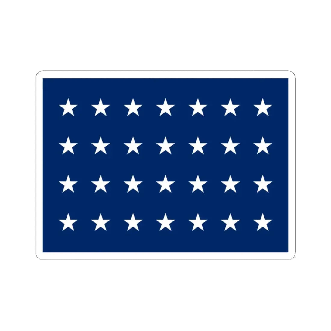US Naval Jack 28 stars (United States) STICKER Vinyl Kiss-Cut Decal 3 Inch White - The Sticker Space