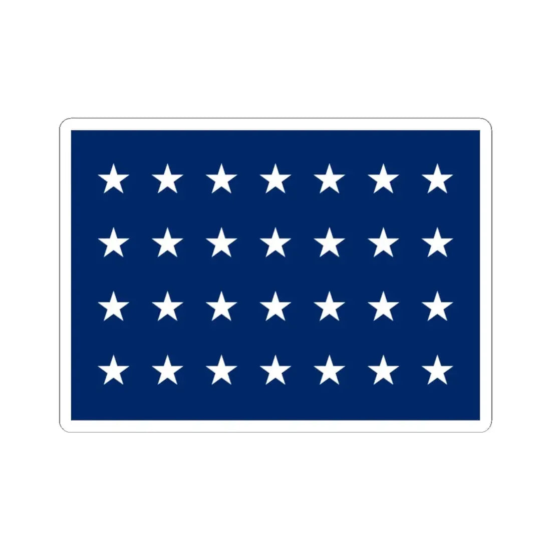 US Naval Jack 28 stars (United States) STICKER Vinyl Kiss-Cut Decal 4 Inch White - The Sticker Space
