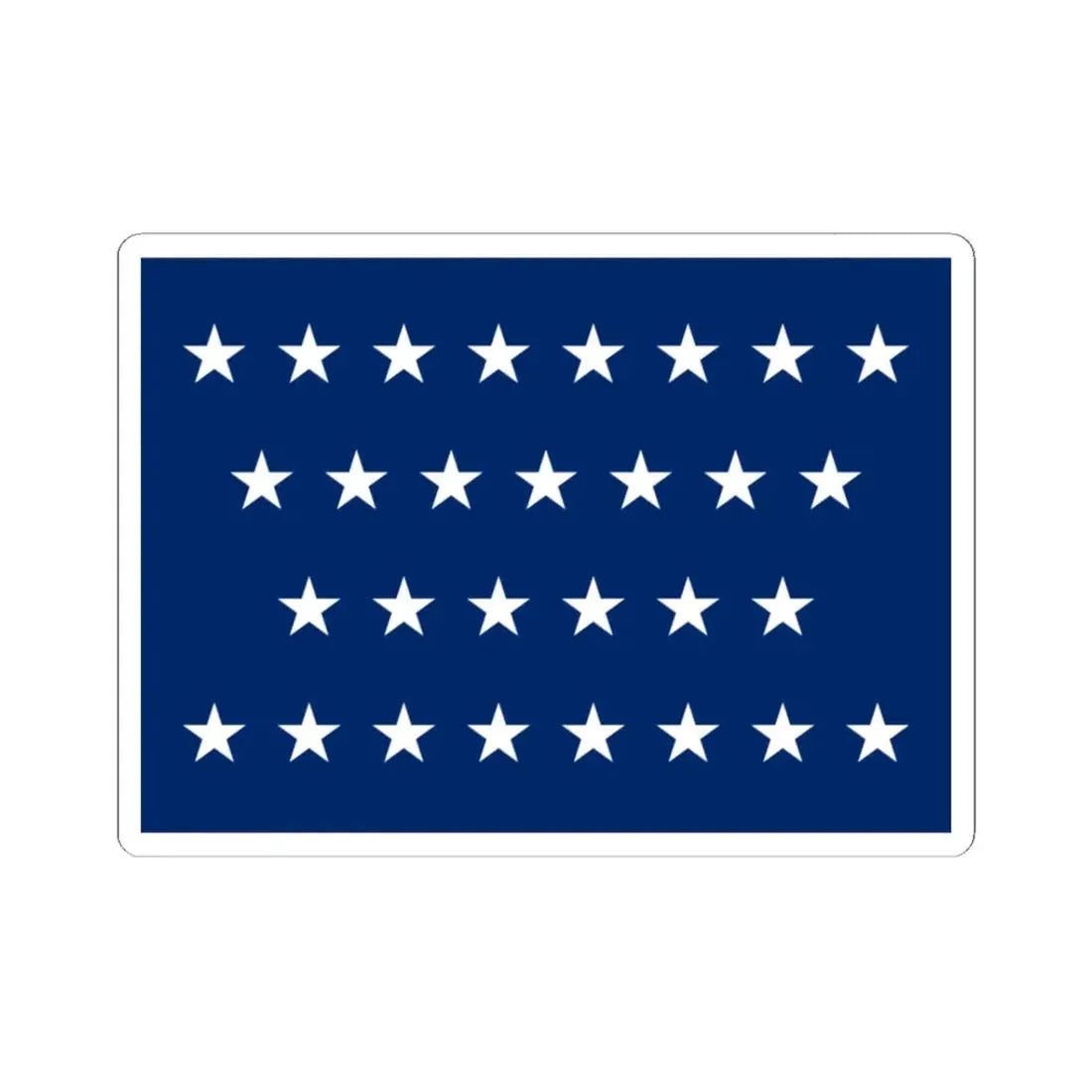 US Naval Jack 29 stars (United States) STICKER Vinyl Kiss-Cut Decal 3 Inch White - The Sticker Space