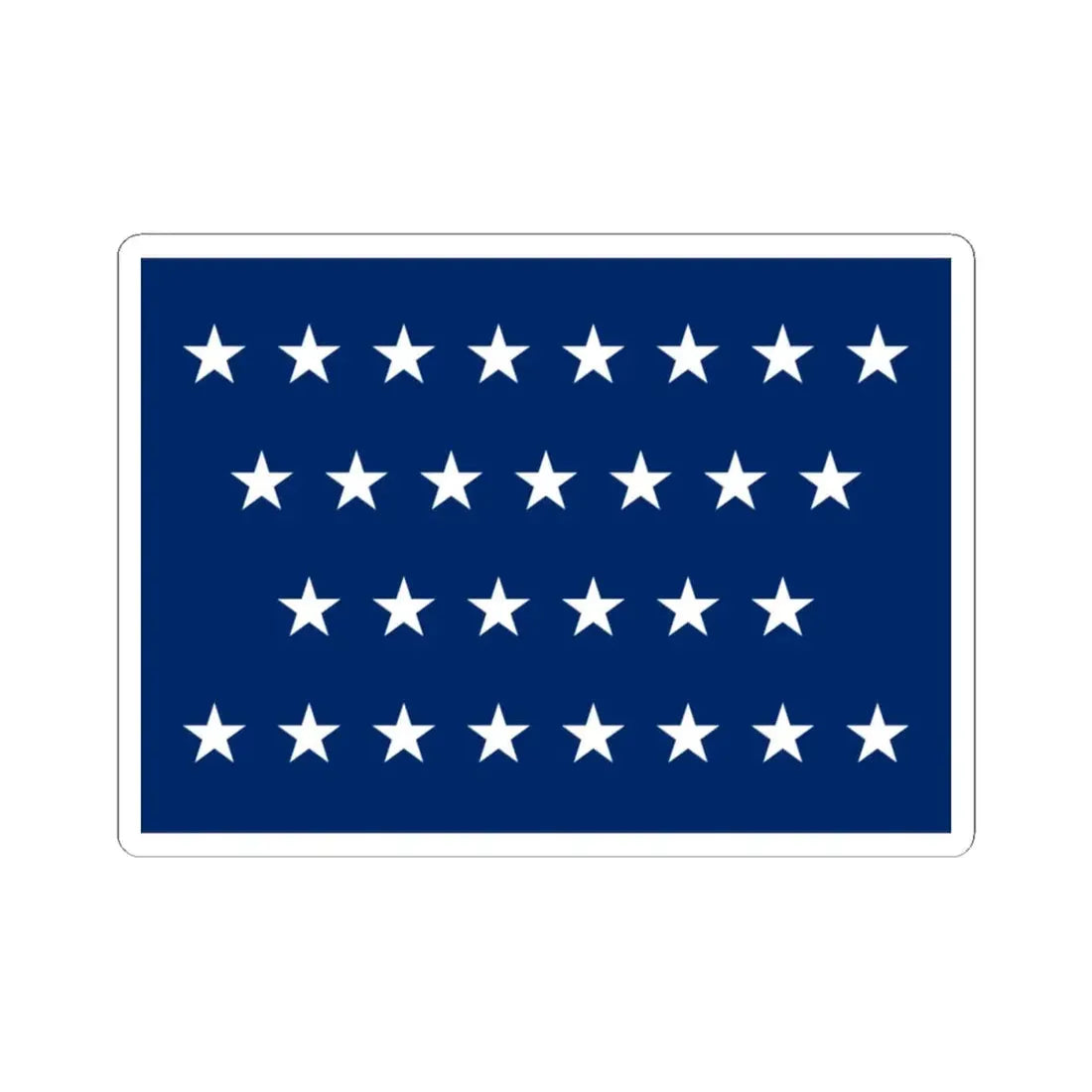 US Naval Jack 29 stars (United States) STICKER Vinyl Kiss-Cut Decal 4 Inch White - The Sticker Space