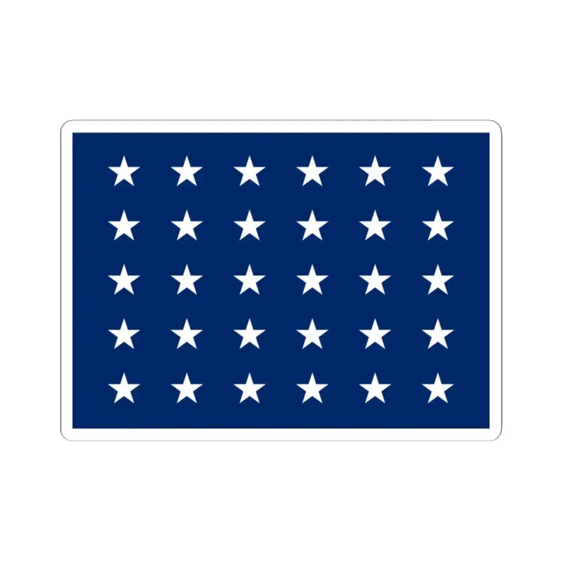 US Naval Jack 30 stars (United States) STICKER Vinyl Kiss-Cut Decal 3 Inch White - The Sticker Space
