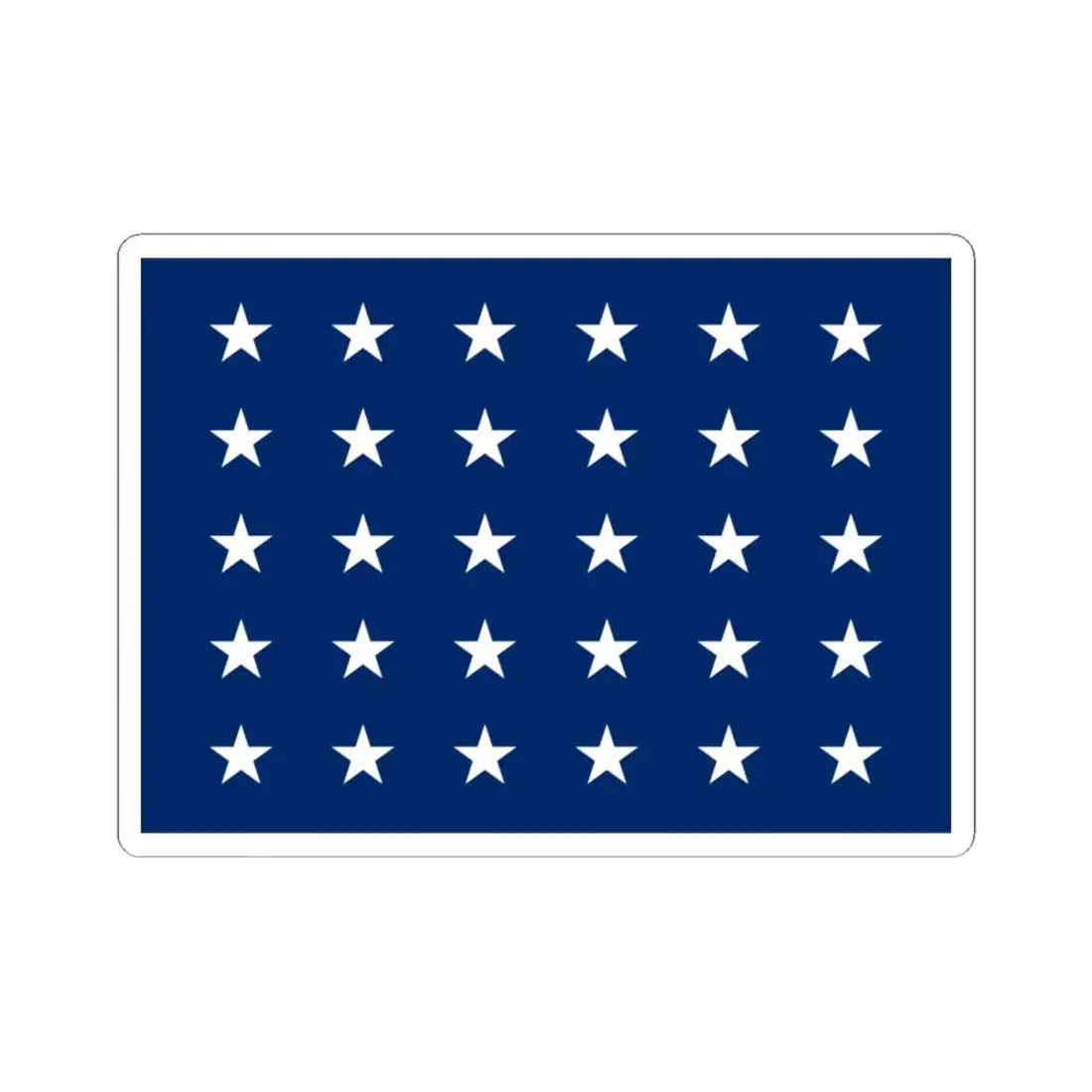 US Naval Jack 30 stars (United States) STICKER Vinyl Kiss-Cut Decal 4 Inch White - The Sticker Space
