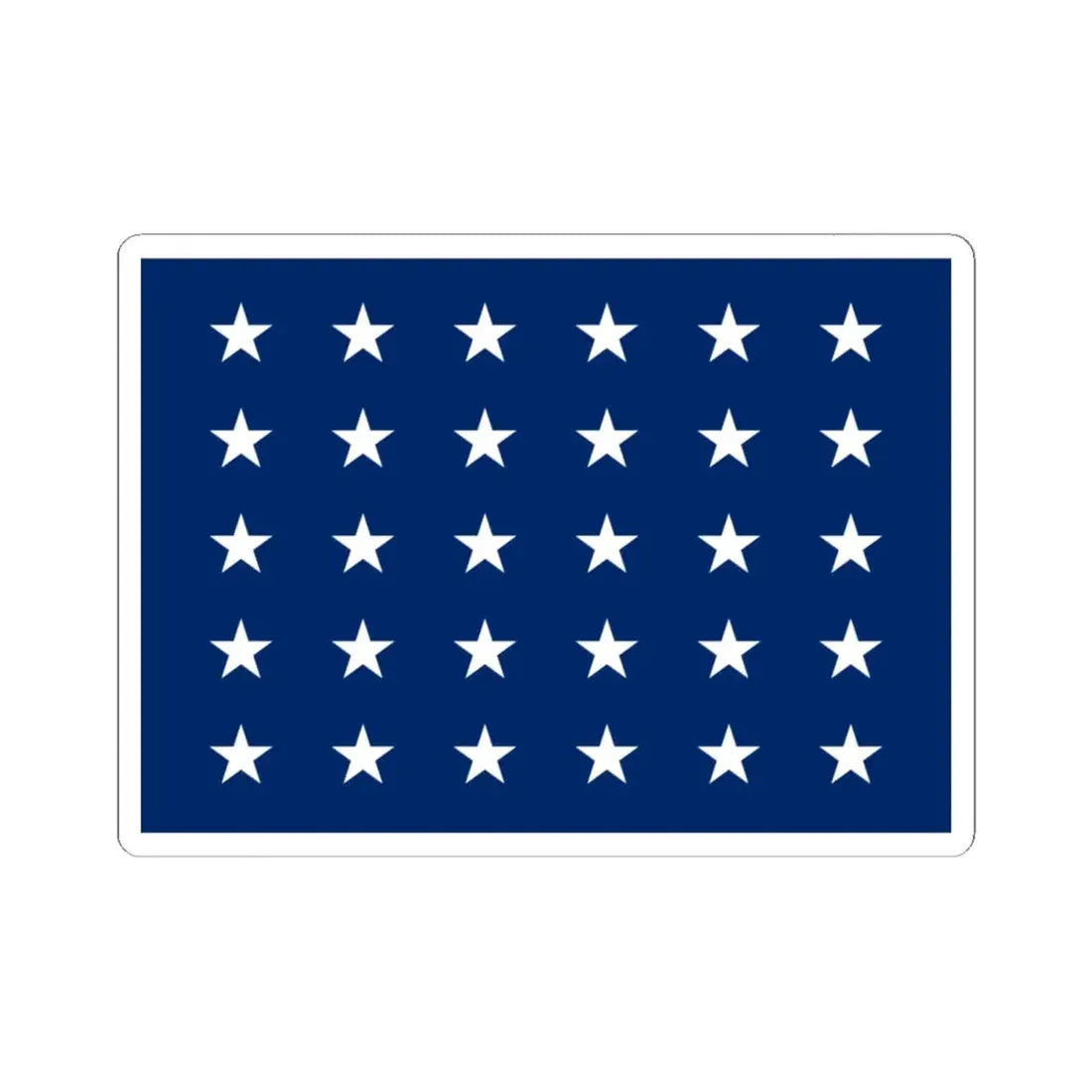US Naval Jack 30 stars (United States) STICKER Vinyl Kiss-Cut Decal 6 Inch White - The Sticker Space