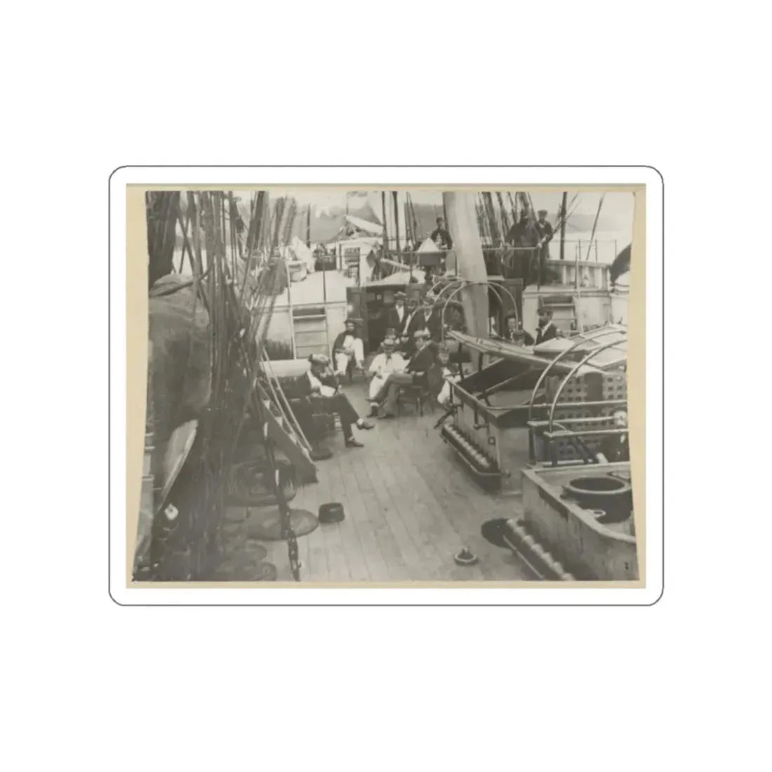 U.S. Naval Officers Relaxing On Deck (U.S. Civil War) STICKER Vinyl Die-Cut Decal White Die-Cut 2 Inch - The Sticker Space