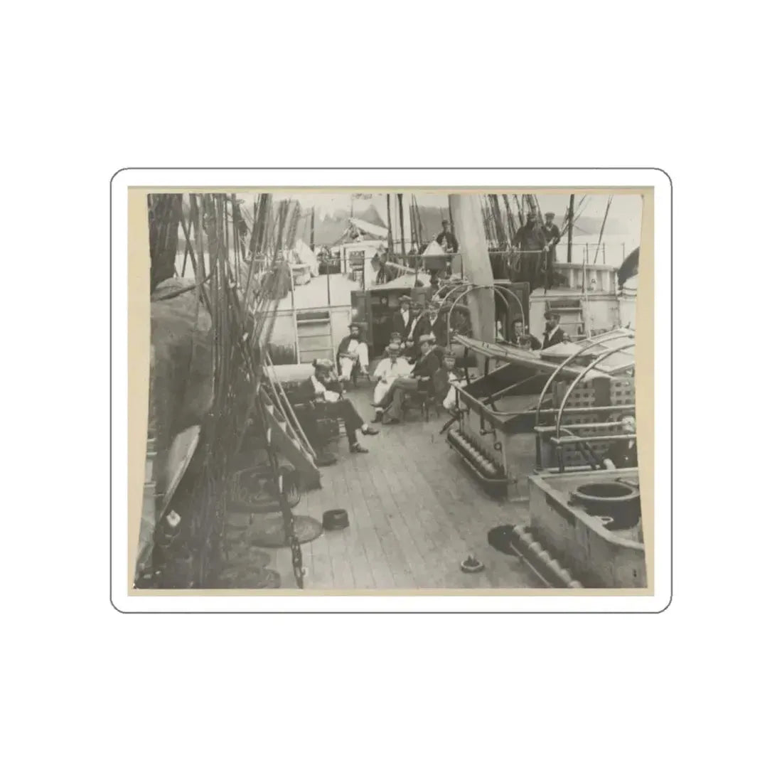 U.S. Naval Officers Relaxing On Deck (U.S. Civil War) STICKER Vinyl Die-Cut Decal White Die-Cut 6 Inch - The Sticker Space