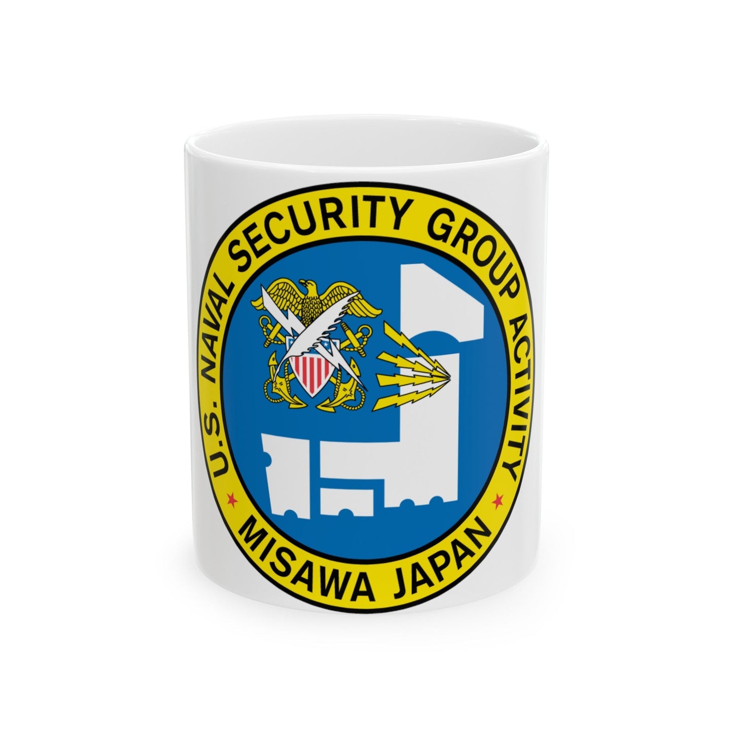 US Naval Security Group Activity Misawa Japan (U.S. Navy) White Coffee Mug-11oz-The Sticker Space