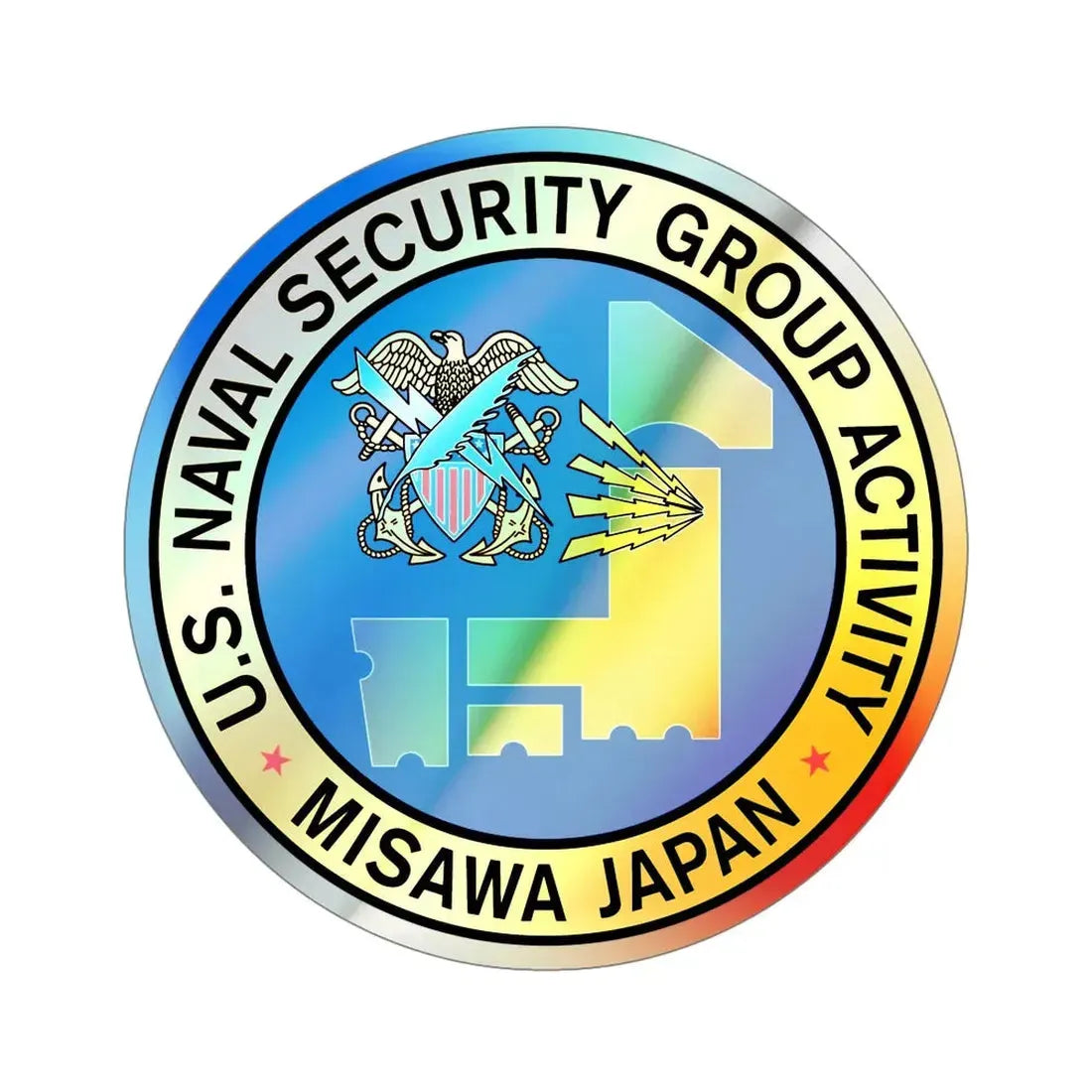 US Naval Security Group Activity Misawa Japan (U.S. Navy) Holographic STICKER Die-Cut Vinyl Decal 6 Inch Holographic - The Sticker Space
