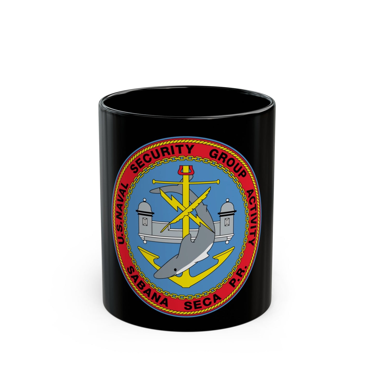 US Naval Security Group Activity Sabana Seca PR (U.S. Navy) Black Coffee Mug-11oz-The Sticker Space