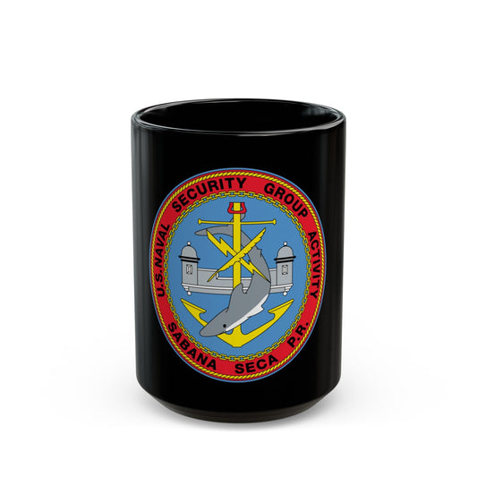 US Naval Security Group Activity Sabana Seca PR (U.S. Navy) Black Coffee Mug-15oz-The Sticker Space