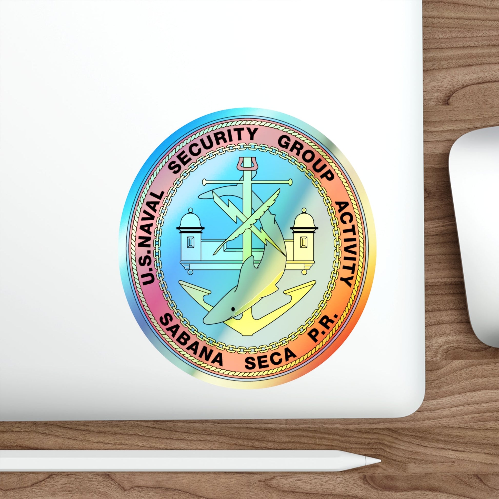 US Naval Security Group Activity Sabana Seca PR (U.S. Navy) Holographic STICKER Die-Cut Vinyl Decal-The Sticker Space