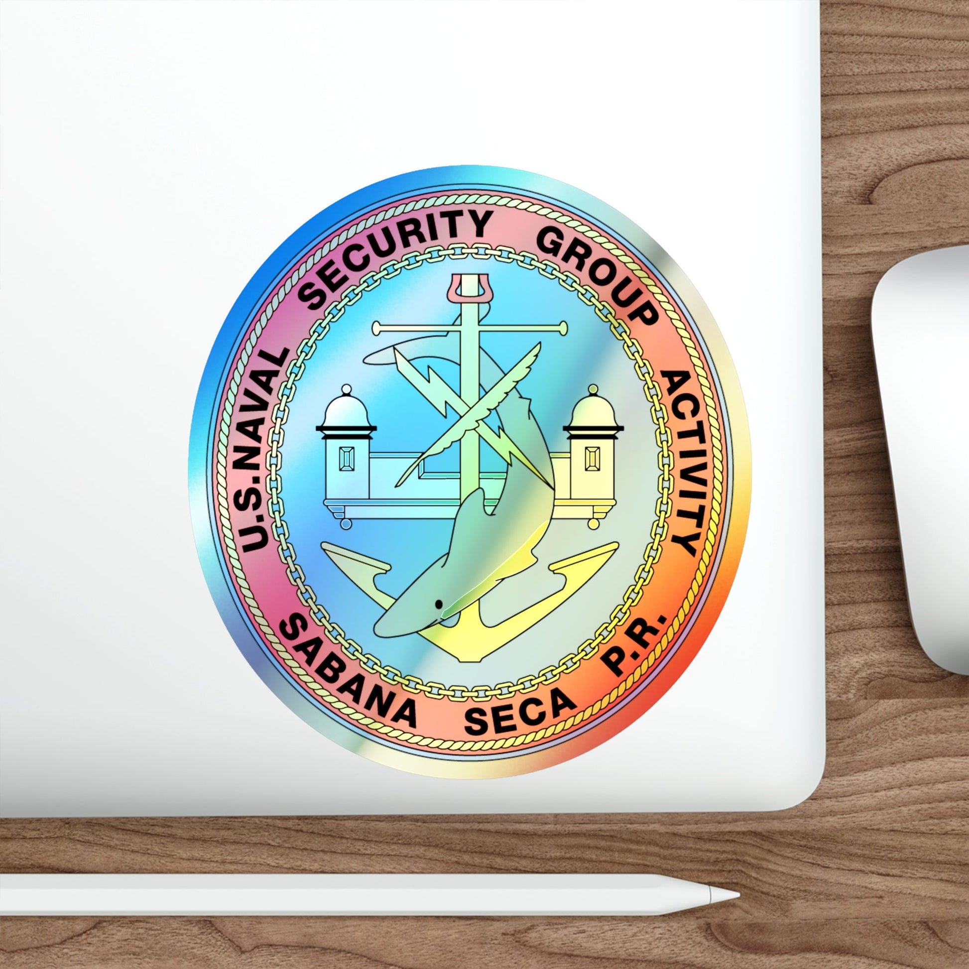 US Naval Security Group Activity Sabana Seca PR (U.S. Navy) Holographic STICKER Die-Cut Vinyl Decal-The Sticker Space