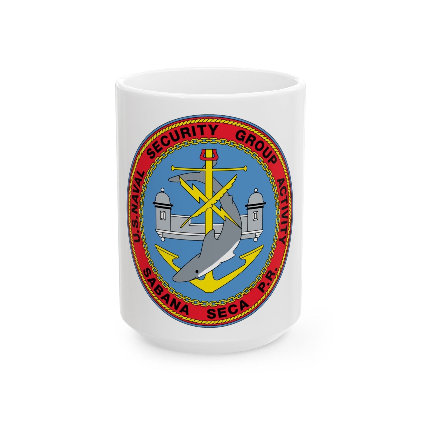 US Naval Security Group Activity Sabana Seca PR (U.S. Navy) White Coffee Mug-15oz-The Sticker Space