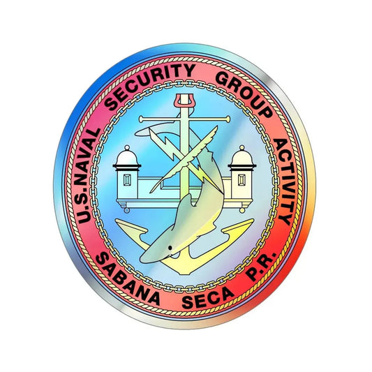 US Naval Security Group Activity Sabana Seca PR (U.S. Navy) Holographic STICKER Die-Cut Vinyl Decal 6 Inch Holographic - The Sticker Space